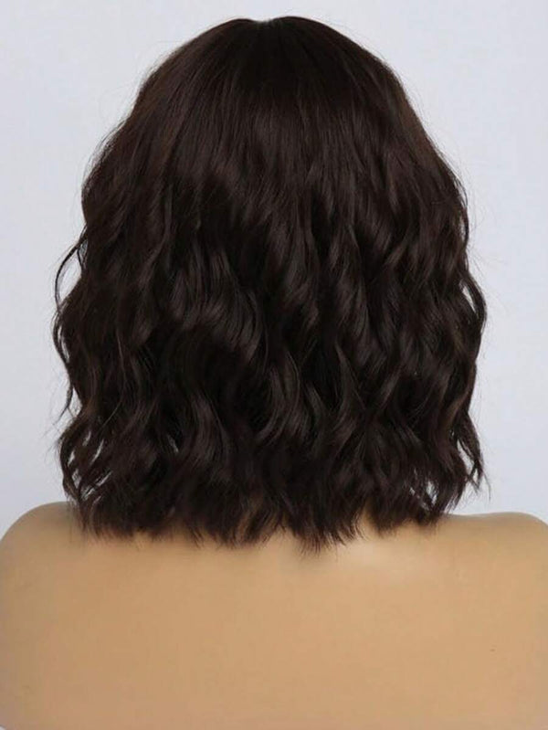 Alipop Body Short Bob Wig Dark Brown Color Pre Plucked Human Hair Wigs 180% Density