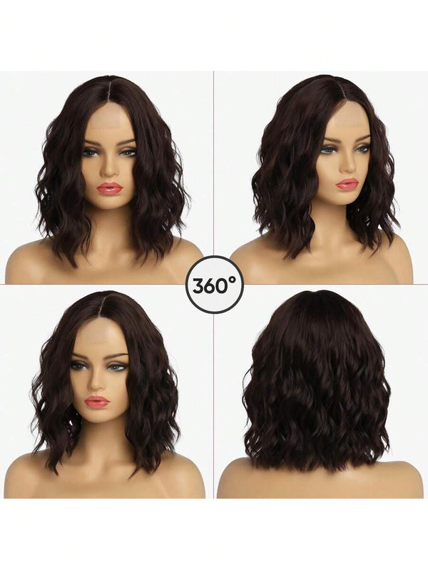 Alipop Body Short Bob Wig Dark Brown Color Pre Plucked Human Hair Wigs 180% Density