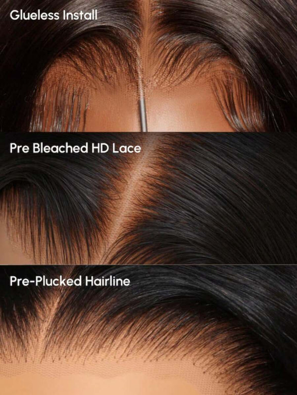 Glueless HD 6x5 Lace Water Wave Pre-bleached Knots 100% Human Hair 150% Density