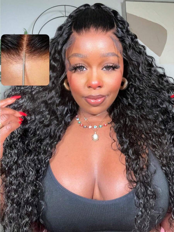 Glueless HD 6x5 Lace Water Wave Pre-bleached Knots 100% Human Hair 150% Density