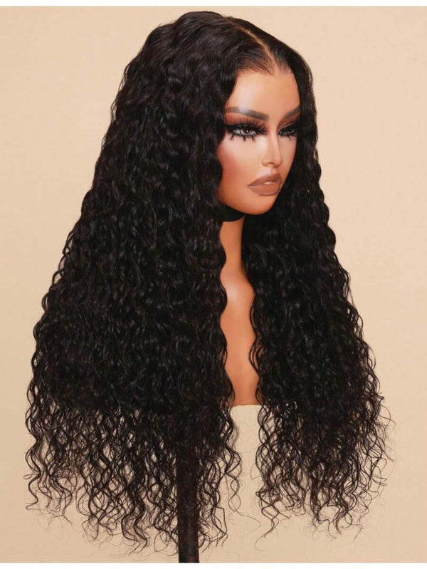 Glueless HD 6x5 Lace Water Wave Pre-bleached Knots 100% Human Hair 150% Density