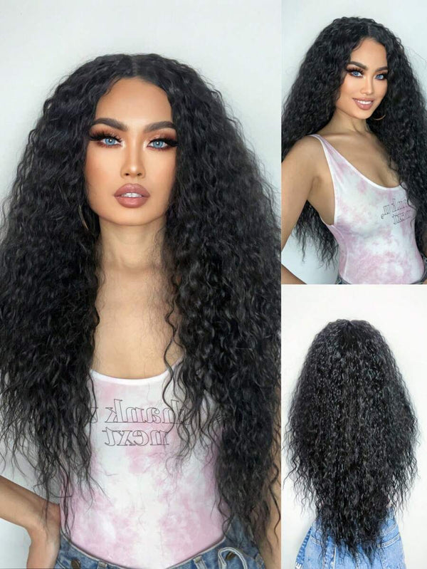 Curly Wig 150% Density T Part  HD Transparent Lace Wig Pre Plucked Human Hair Wigs