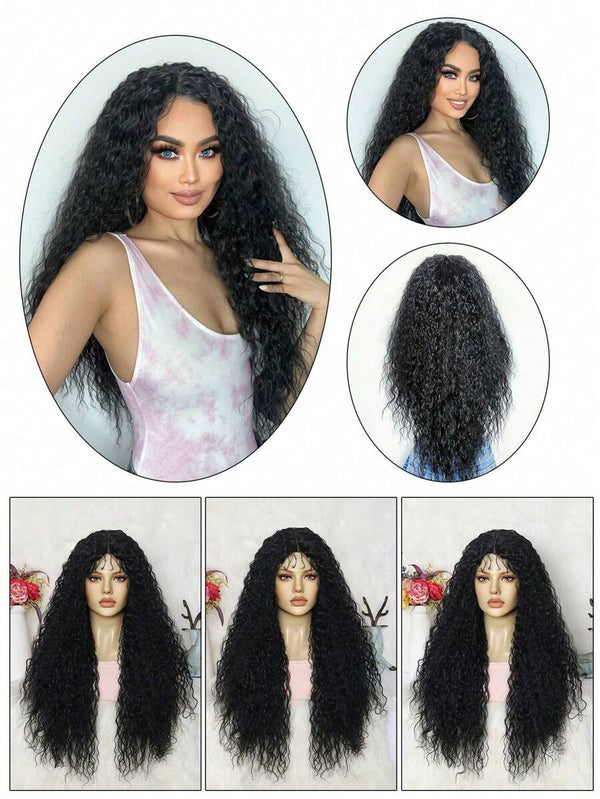 Curly Wig 150% Density T Part  HD Transparent Lace Wig Pre Plucked Human Hair Wigs