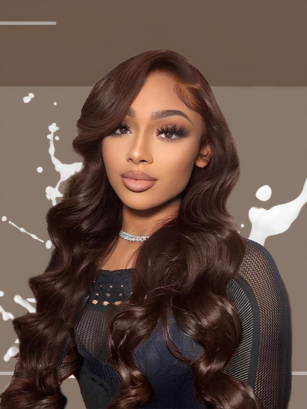Dark Brown Body Wave HD 13x4 Lace Front Wig 180% Density Human Hair Wig Colored Wigs And Lace Closure Wigs