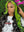 Load image into Gallery viewer, Green Skunk Stripe Hair Wig Piece Highlight Body Wave 13x4 Lace Front Human Hair Wig