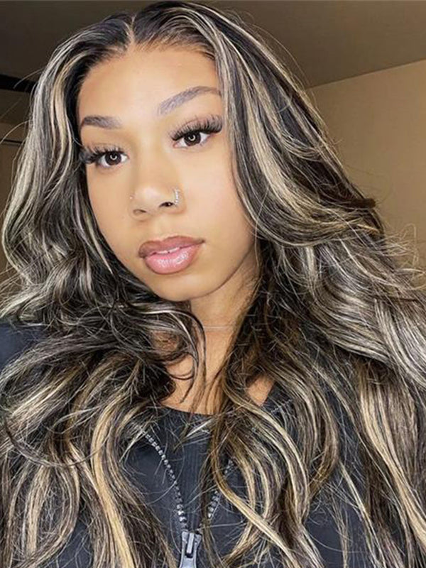 Alipop Transparent 13x4 Lace Front Wigs With Baby Hair Balayage Brown Body Wave Human Hair Wigs