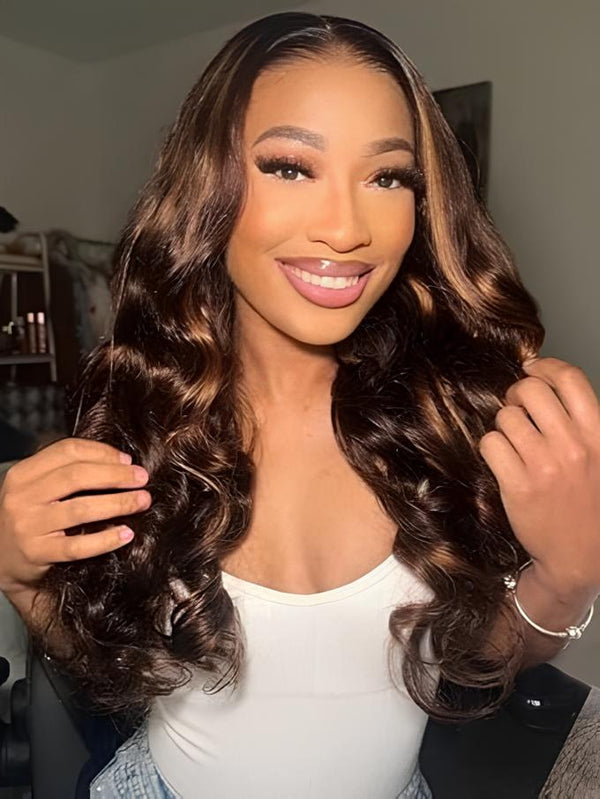 Dark Brown Body Wave HD 13x4 Lace Front Wig 180% Density Human Hair Wig Colored Wigs And Lace Closure Wigs