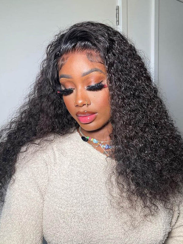 Kinky Curly Wig 6x5 Glueless Lace Curly Wig With Bleached Invisible Knots 150% Density