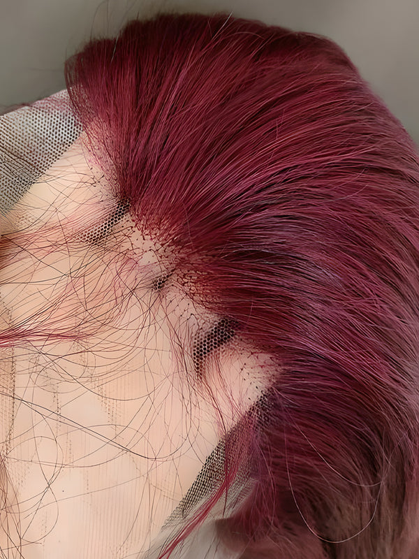 99J Burgundy Color Body Wave Hair 13x4 Lace Front Wigs Pre Plucked Hairline