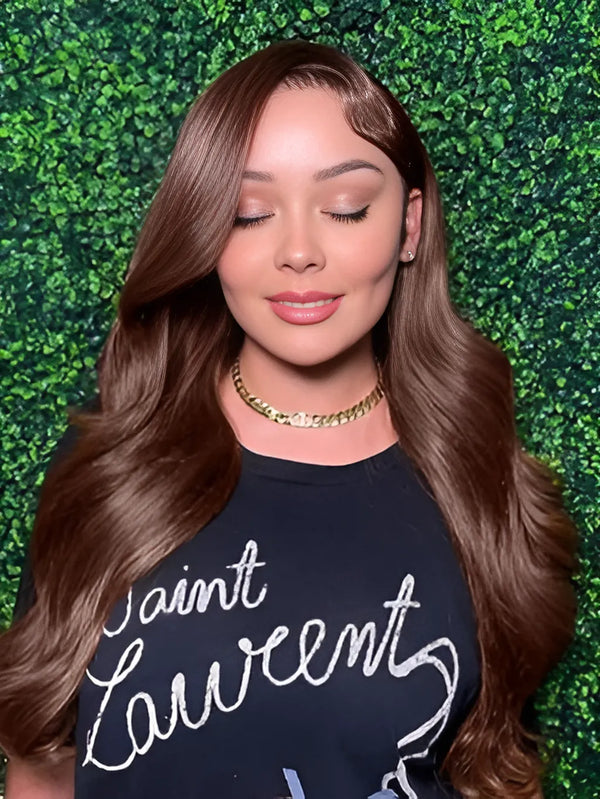Dark Brown Body Wave HD 13x4 Lace Front Wig 180% Density Human Hair Wig Colored Wigs And Lace Closure Wigs