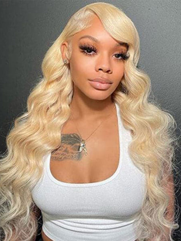613 Blonde Wig Body Wave Wig 5x5 Lace Closure Wig Transparent Lace Wig