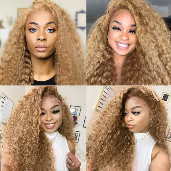 honey blonde curly wig
