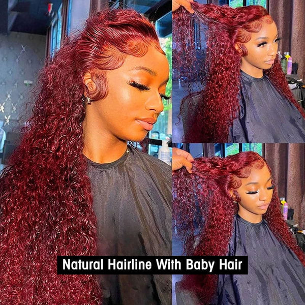 Alipop 13x4 lace frontal 99j burgundy wig