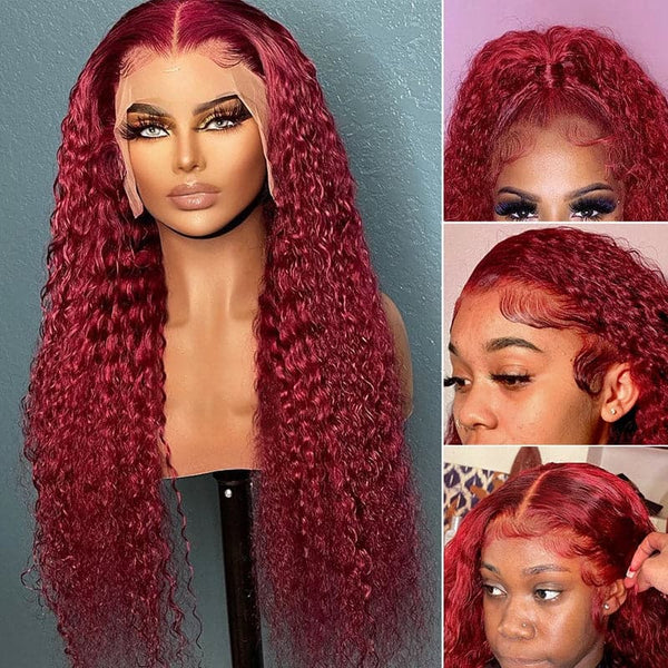 Alipop 99j Burgundy 13x4 Transparent Lace Wig
