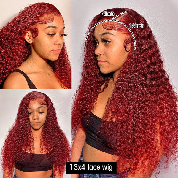 alipop Burgundy 13x4 Transparent Lace Wig