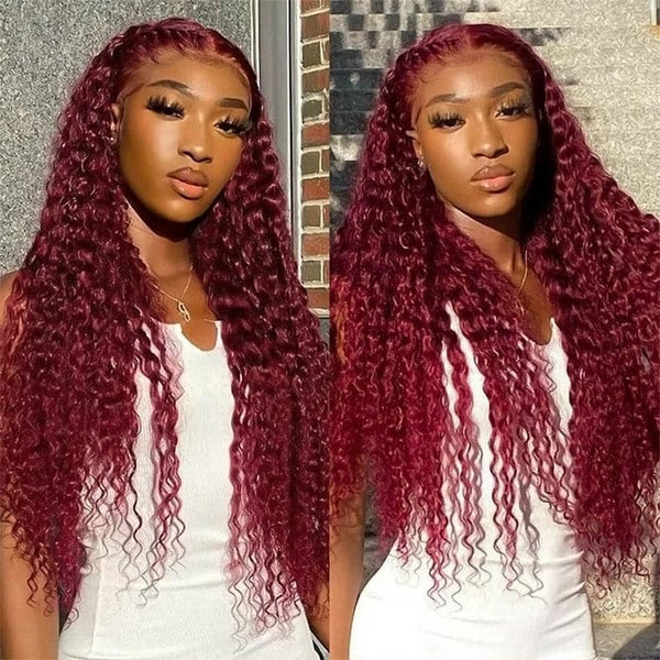 Alipop 99j Burgundy 13x4 Transparent Lace Wig