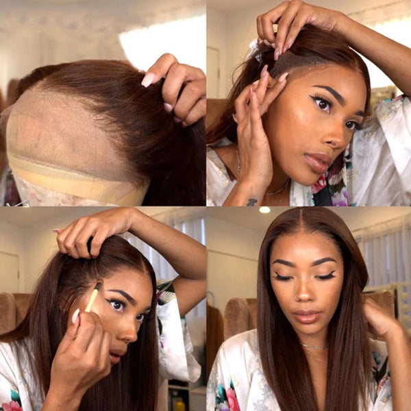 Light Brown Straight HD 13x4 Lace Front Wigs Colored Wigs And Lace Closure Wig Human Hair Wig 150% Density