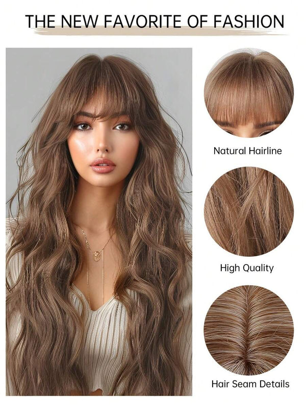 180% Density Body Wave Light Brown Wig Pre Plucked Human Hair Wigs