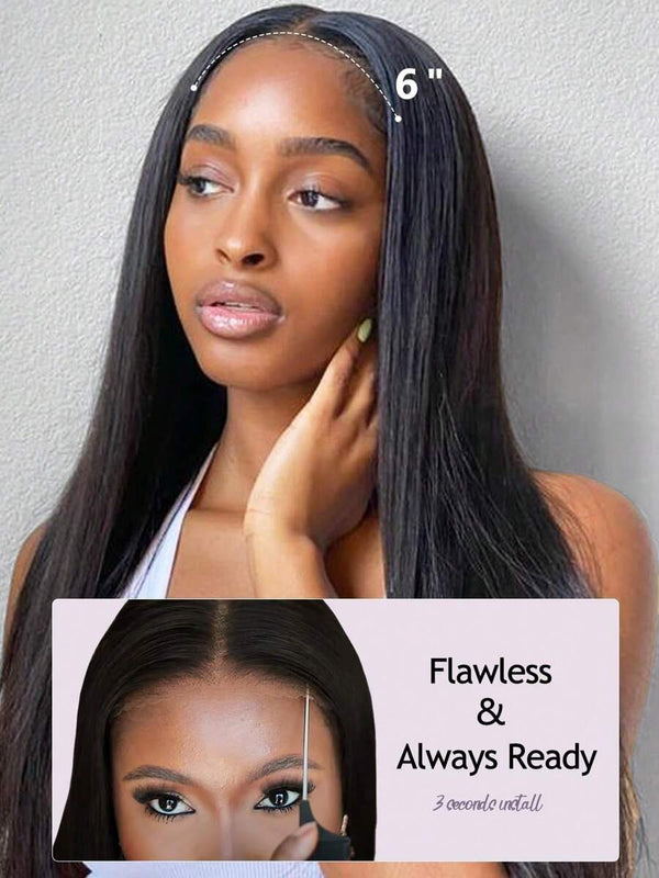 Wear Go Wig Glueless 5×6 Transparent Lace Wig Straight Wig Pre-bleached Clean Human Hair Wigs