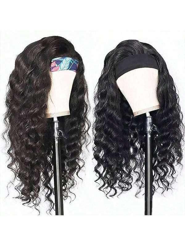 Kinky Curly 180% Density Headband Wig Glueless Human Hair Headband Wigs for Women