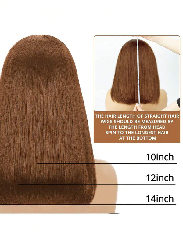 Bob Wigs Straight 13x4 Lace Closure Human Hair Wigs Pre Plucked Highlight Brown Human Bob Wigs 150% Density