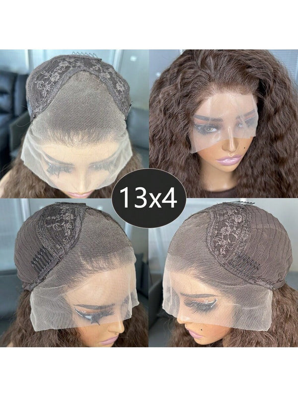 180% Density Water Wave Light Brown Wig HD 13x4 Lace Front Wigs Transparent Lace Wigs