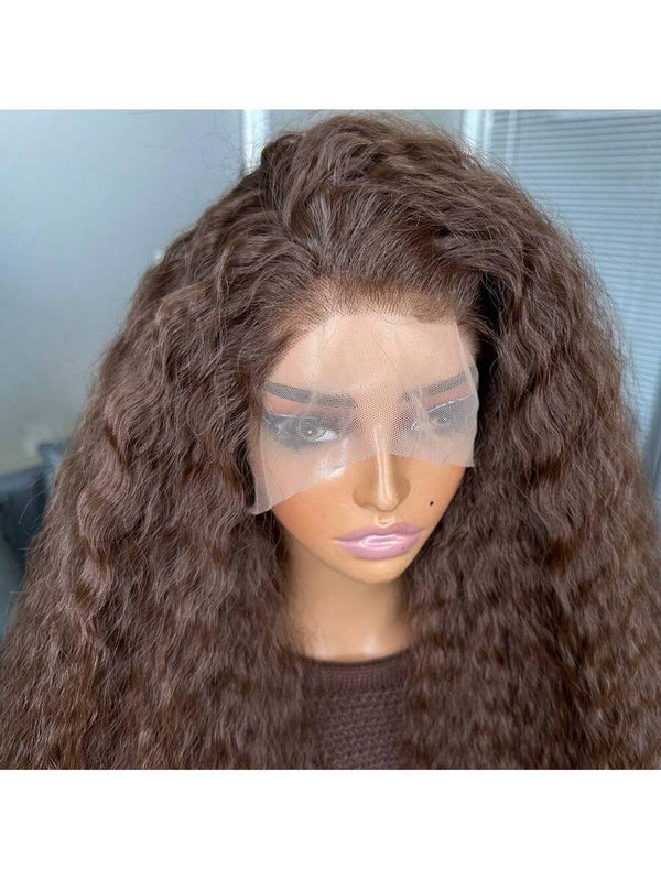 180% Density Water Wave Light Brown Wig HD 13x4 Lace Front Wigs Transparent Lace Wigs