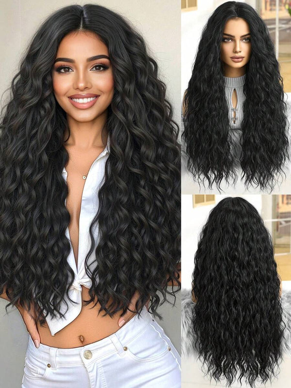 180% Density Curly Wig T Part Lace Wig Pre Plucked Human Hair Wigs