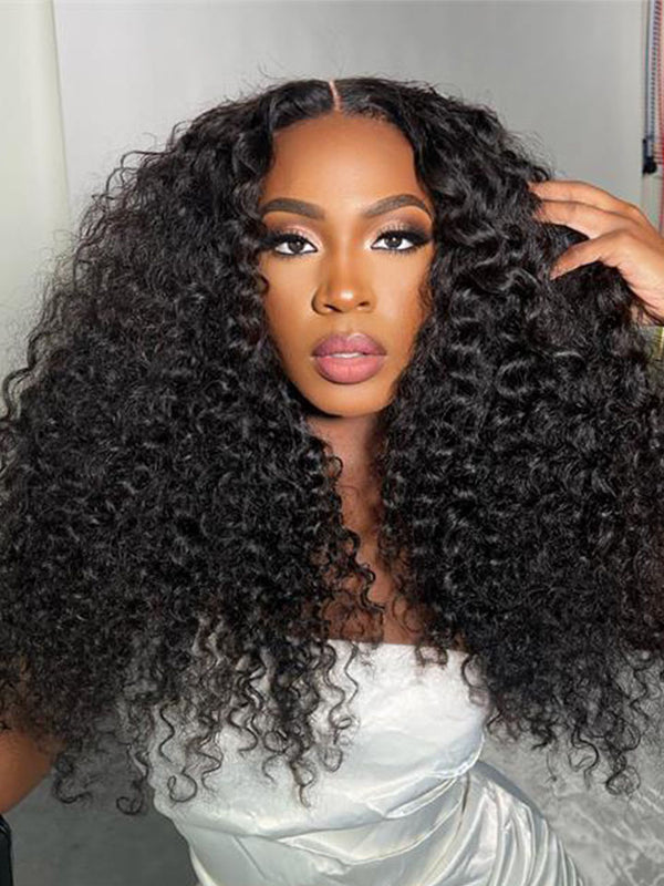 Airy Wig Cap 13x4 Deep Curly Lace Front Wigs For Women HD Lace With Pre Plucked Hair