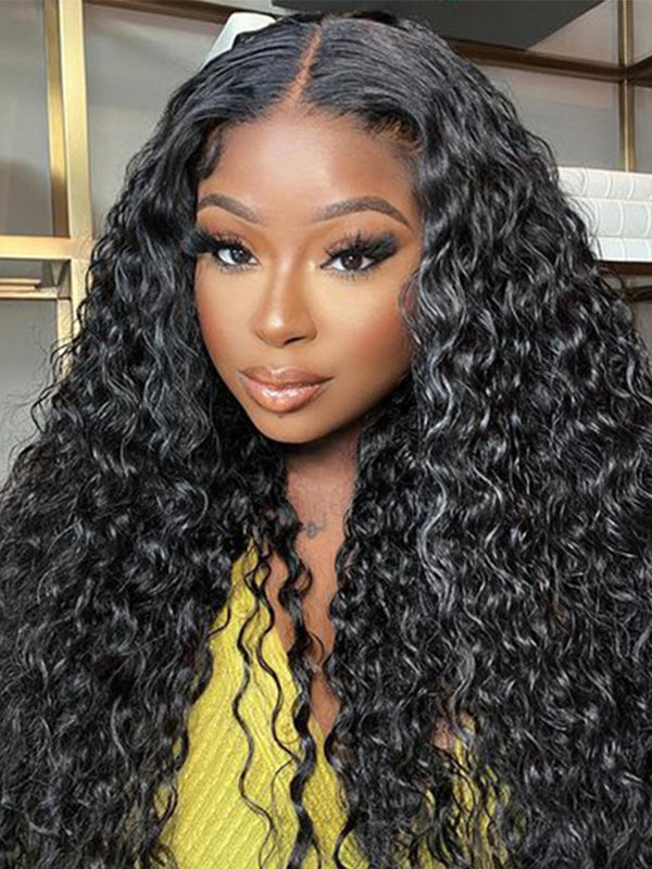 Airy Wig Cap Water Wave 13x4 Lace Front Wigs Transparent Glueless Lace Wigs