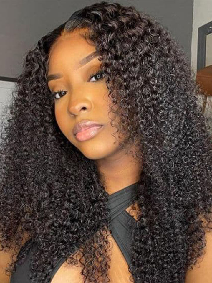 Alipop Deep Curly Wig 4x4 Lace Closure Wigs Brazilian Curly Wig Human ...