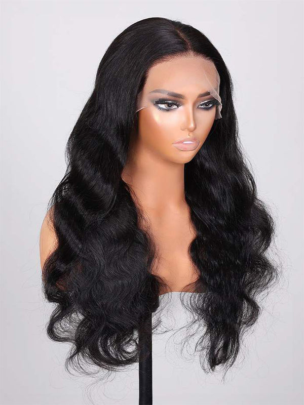 360 Transparent Lace Body Wave Wigs With Pre Plucked 180% Density Human Hair Wigs Natural Hairline