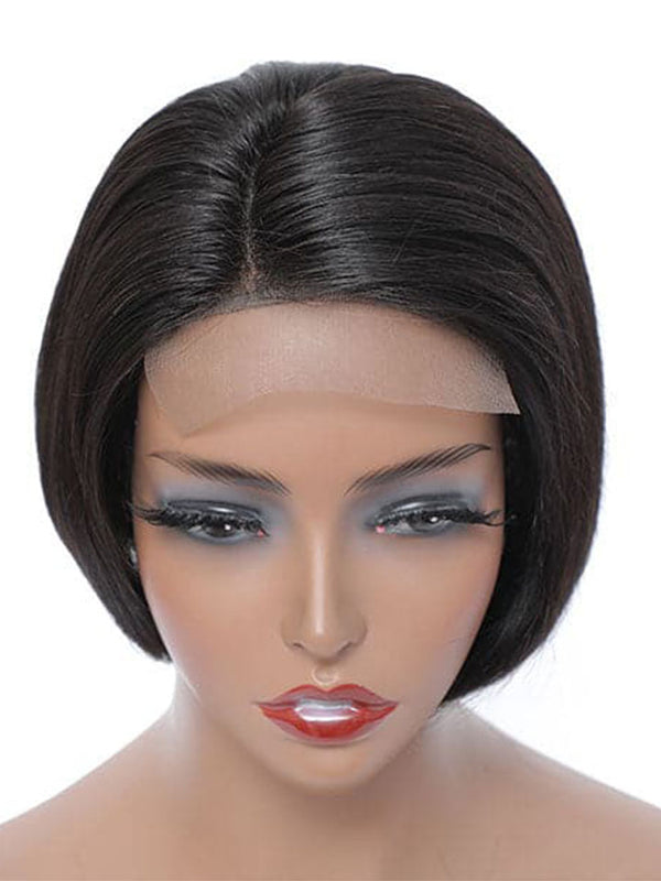 Alipop Short Bob Wig Pixie Cut Wig Straight Lace Closure Wigs For Black Women