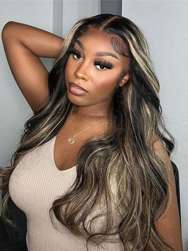 Alipop Transparent 13x4 Lace Front Wigs With Baby Hair Balayage Brown Body Wave Human Hair Wigs