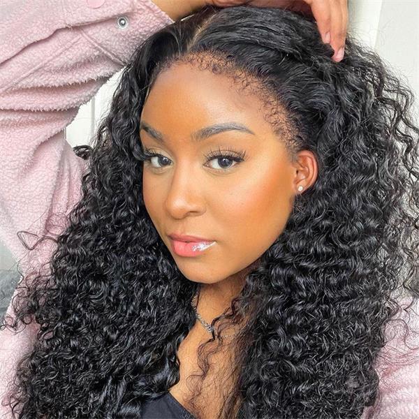 Realistic Kinky Curly 5X5 Lace Closure Wig With Natural 4C Curly Hairline For Women 2023