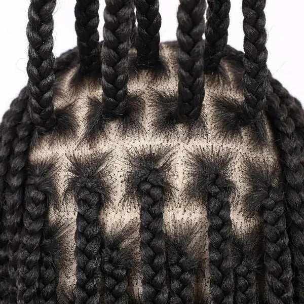 Long Knotless Classic Box Braid Synthetic Lace Front Wig Natural And Easy To Wear