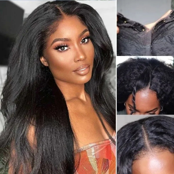 Alipop V Part Wigs Virgin Human Hair Kinky Straight No Leave Out Natural Color
