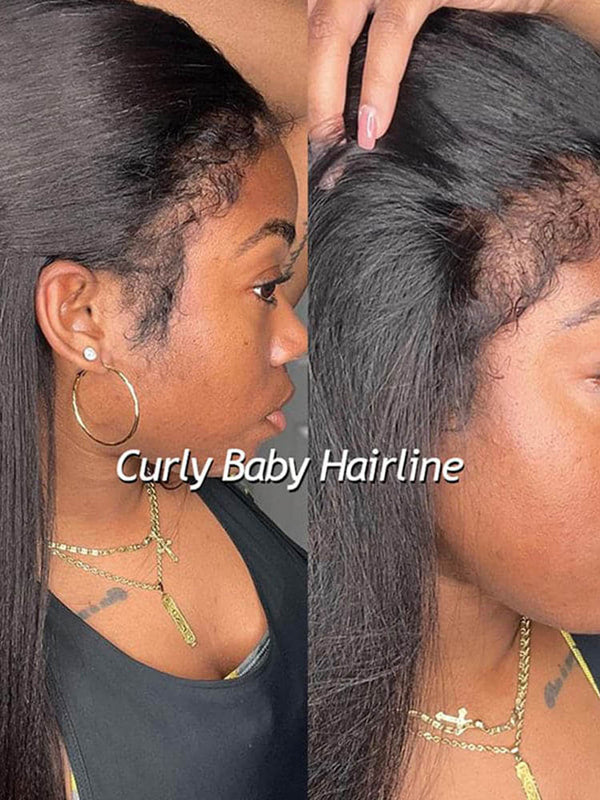 4C Edges | Kinky Straight Wigs With Kinky Edges 13x4 HD Lace Front Wigs