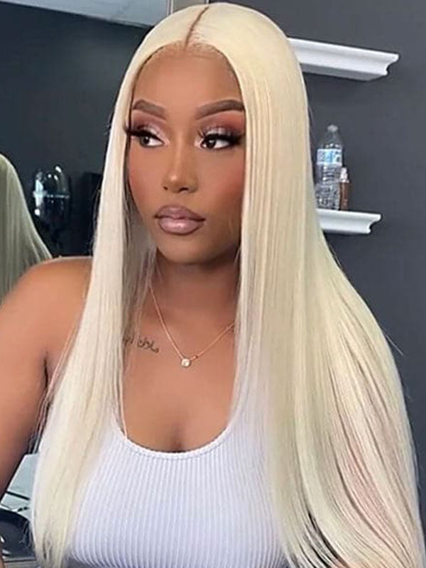 613 Blonde Straight Human Hair Lace Front Wigs Undetectable Lace Wig