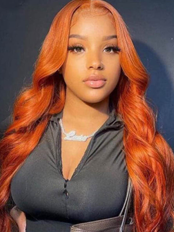 Alipop Ginger Orange 4x4 Lace Closure Wig Body Wave Ginger Wig Human Hair Wigs