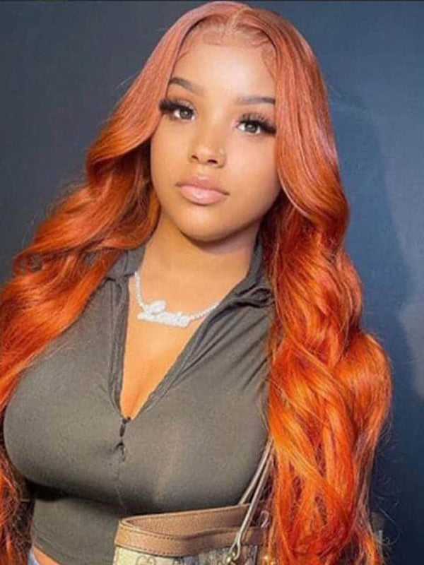 Alipop Ginger Orange 4x4 Lace Closure Wig Body Wave Ginger Wig Human Hair Wigs