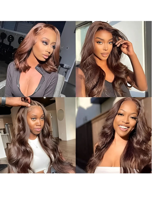 180%  Density Light Brown Wig Straight Human Hair Wig 13x4 Lace Front Wigs Colored Wigs And Lace Closure Wig