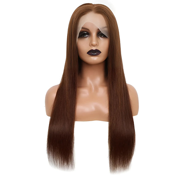 180%  Density Light Brown Wig Straight Human Hair Wig 13x4 Lace Front Wigs Colored Wigs And Lace Closure Wig