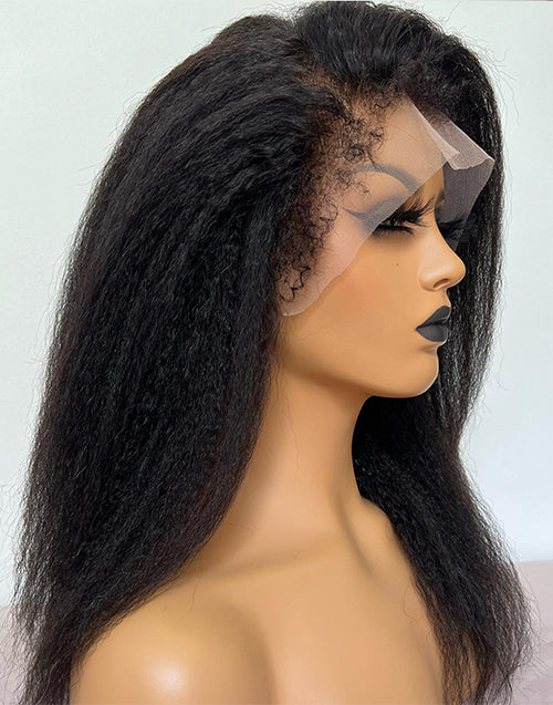 4C Edges | Kinky Straight Wigs With Kinky Edges 13x4 HD Lace Front Wigs