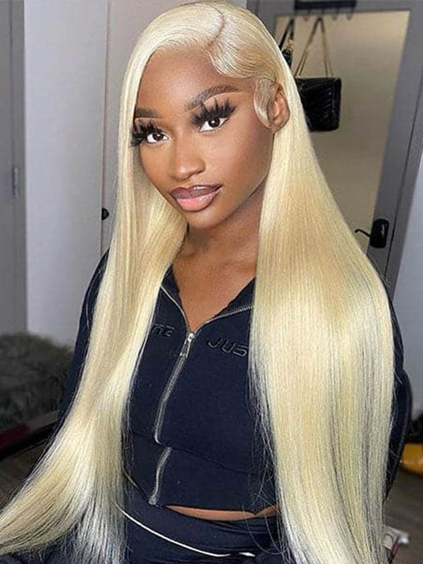 613 Blonde Wig Transparent 5x5 Lace Closure Wig Straight Wig Colored Human Hair Wigs