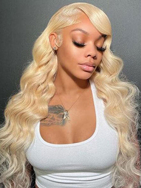613 Blonde Wig Body Wave Wig 5x5 Lace Closure Wig Transparent Lace Wig