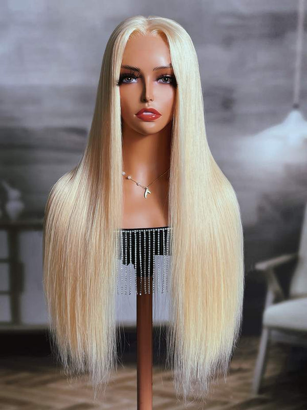 613 Blonde Straight Human Hair Lace Front Wigs Undetectable Lace Wig