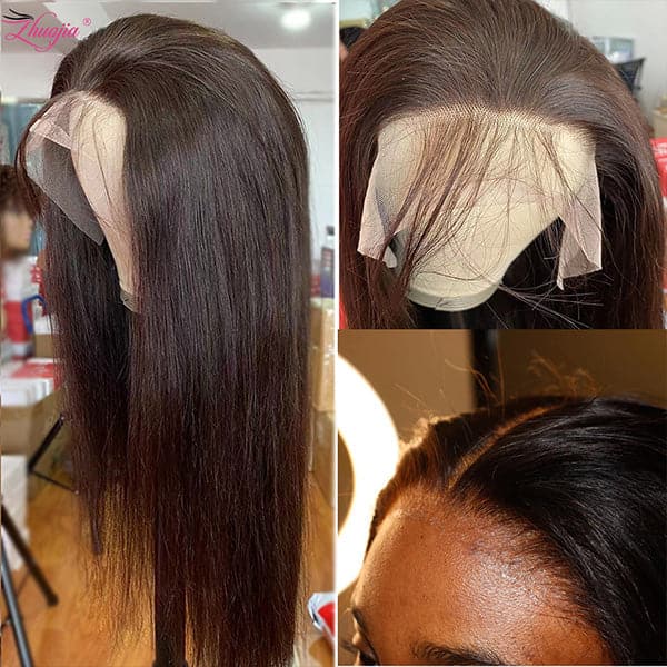 Flash Sale Dark Brown Colored Wigs Straight Human Hair Wig