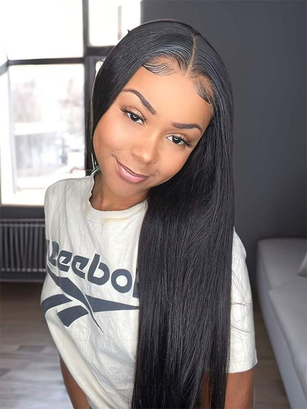 Straight  Hair T part Lace Front Wigs Human Hair with Natural Hairline