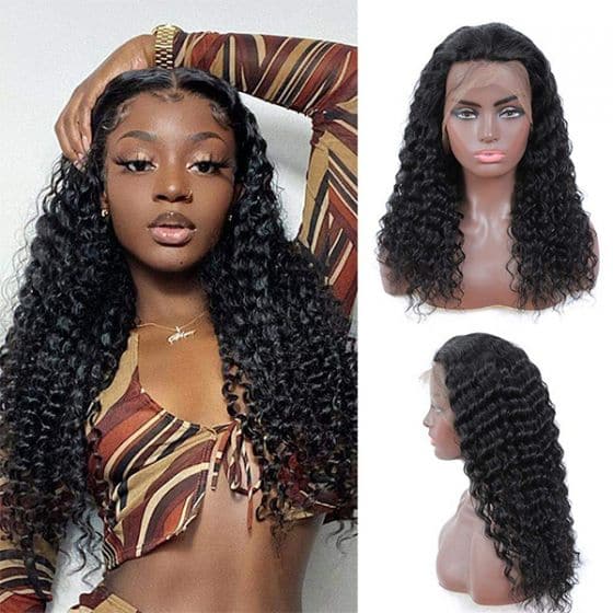 Alipop 13x6 lace front wig deep wave human hair wig